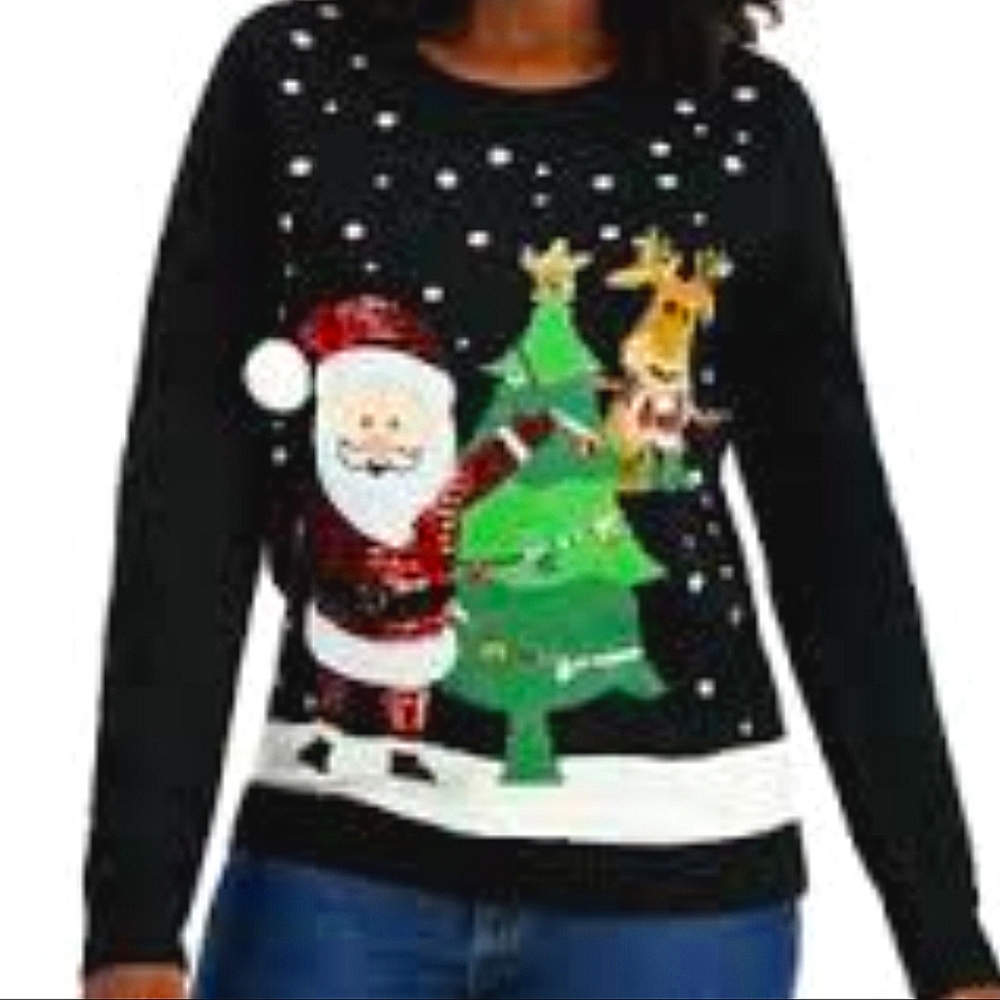 Karen Scott Embellished Christimas Sweater - Petite Medium